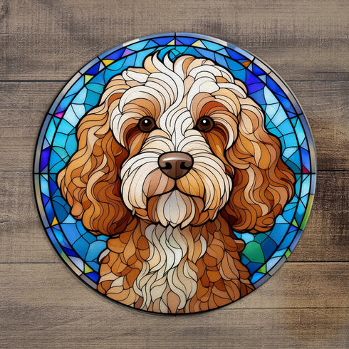 Cockapoo Glass Suncatcher Worktop Saver